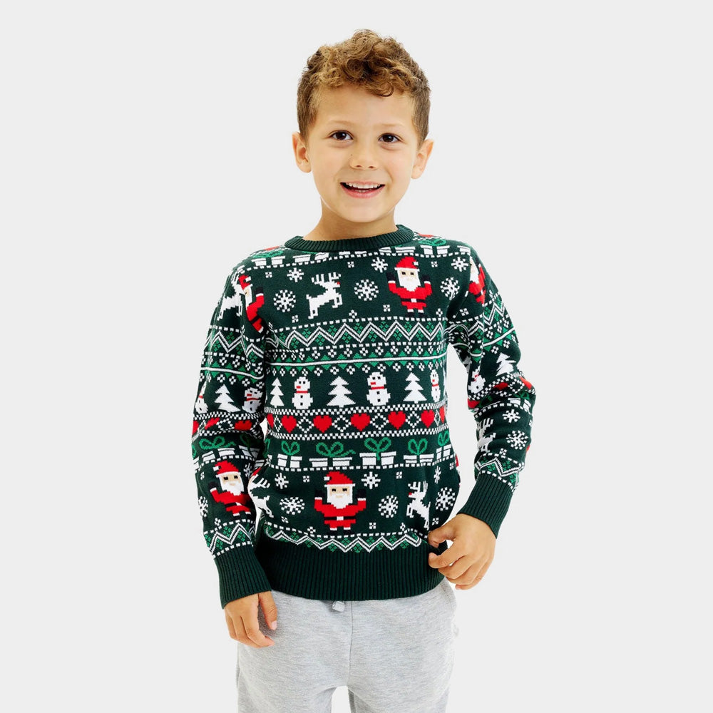 Camisola de Natal para Menino Verde em Algodão Orgânico Jolly Christmas
