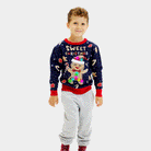 Camisola de Natal para Menino Crianças Azul com Luzes LED Ginger Cookie
