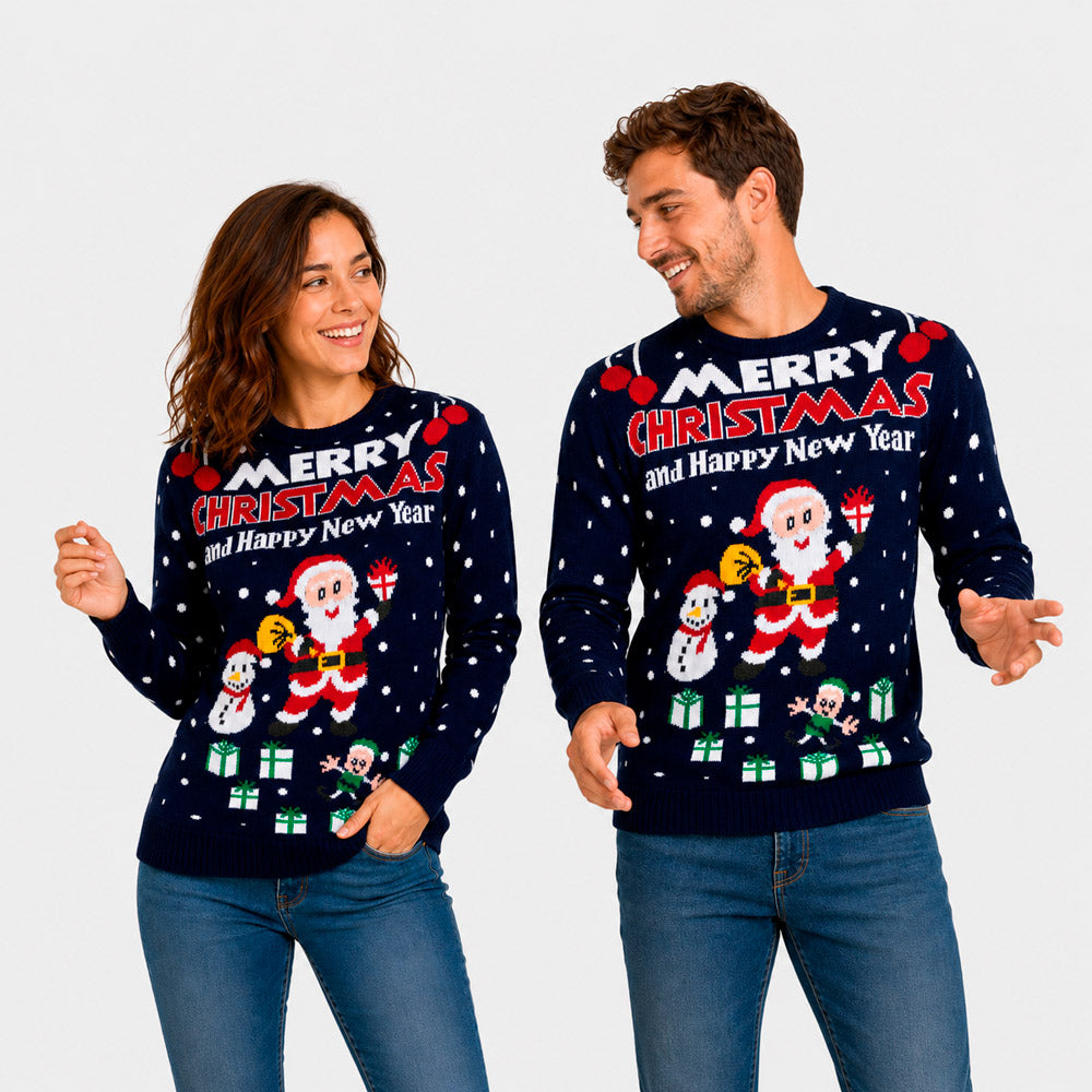 Camisola de Natal Mulher Merry Christmas and Happy New Year Hommen

