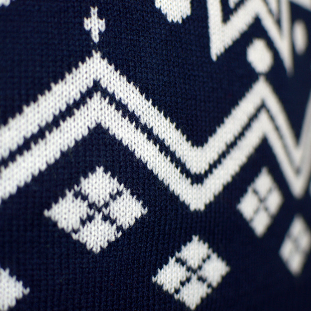Camisola de Natal Mulher Renas e Estrelas Azul Nordic
