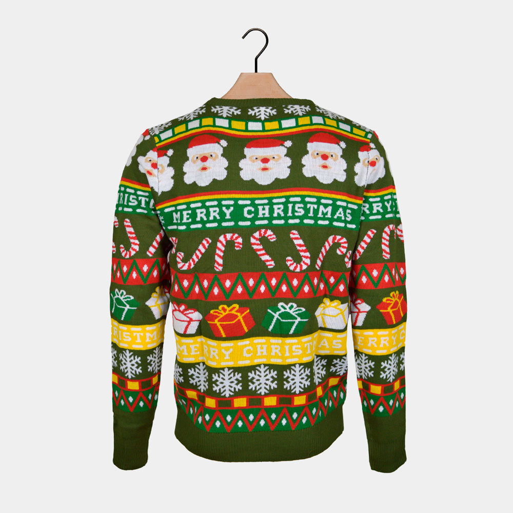 Pai Natal e Presentes Camisola de Natal para Mulher Verde 