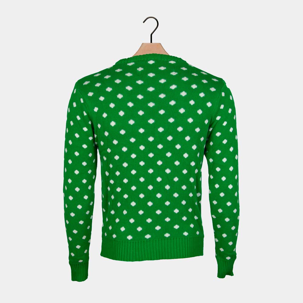 Camisola de Natal Homem Verde Rena Gorro 3D