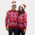 Camisola de Natal Vermelha Clássica Estrelas Polares Casal