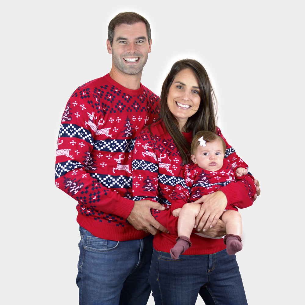 Camisola de Natal Vermelha para Família Canadá