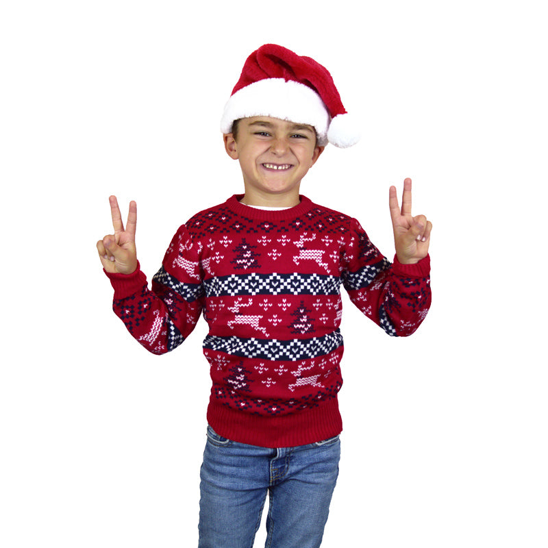 Camisola de Natal Vermelha para Família Canadá menino
