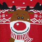 Camisola de Natal Vermelha Rena Rudolph Cachecol detalhe