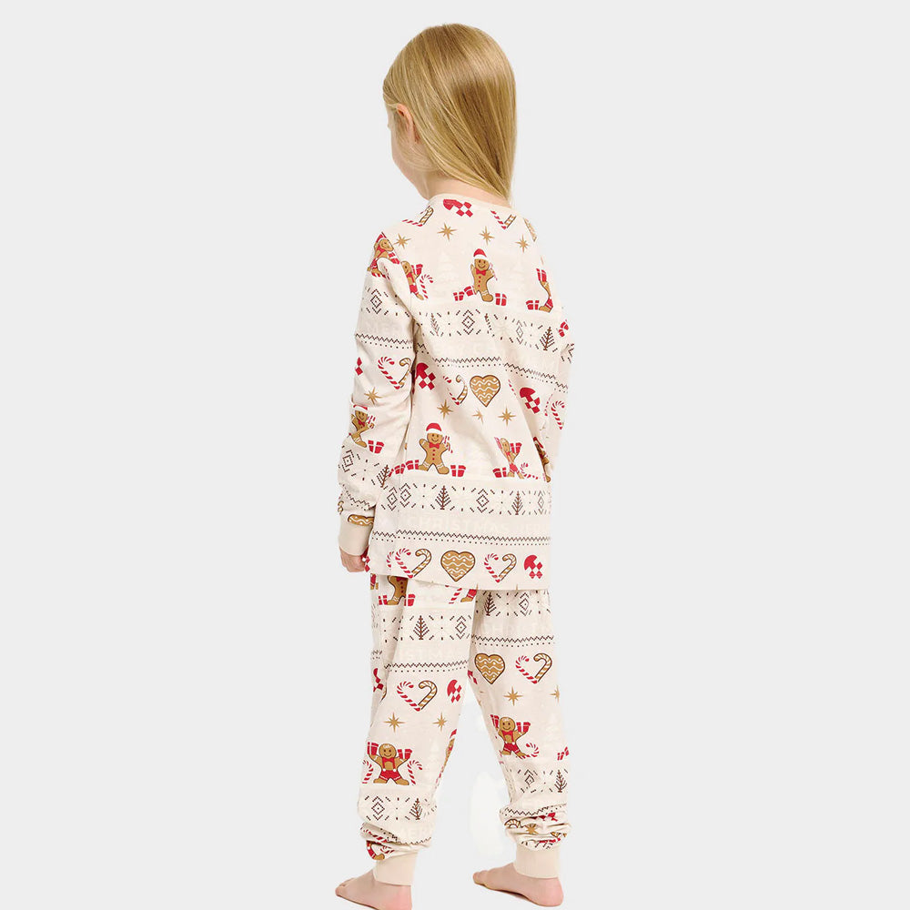 Pijama de Natal Crianças Bege Gingercookies Algodão Orgânico
