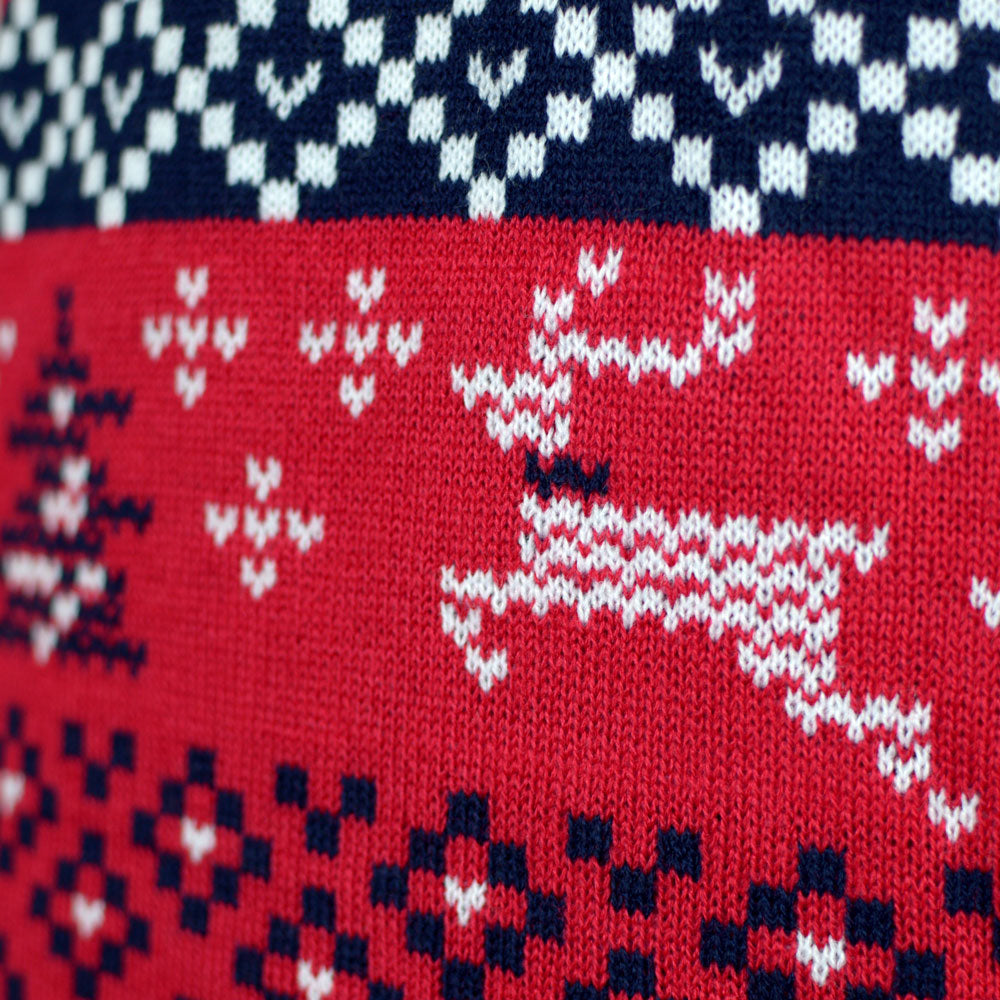 detalhe Camisola de Natal para Casal Vermelha Canadá