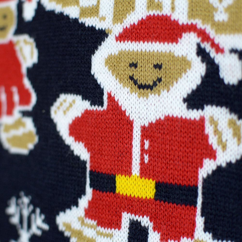 Camisola de Natal para Homem Luzes LED Casa Gingerbread