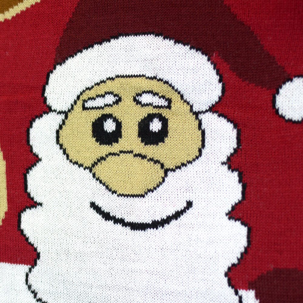 Camisola de Natal para Homem Rena e Pai Natal Sorridentes