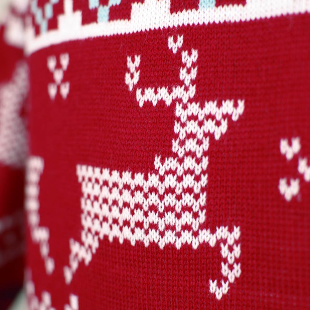 Camisola de Natal para Homem Vermelha Clássica Estrelas Polares detalhe