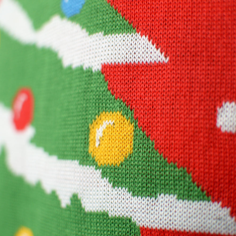 Camisola de Natal para Mulher Vermelha Árvore de Natal detalhe