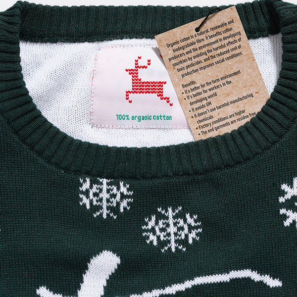 Etiqueta algodão orgânico Camisolas de Natal