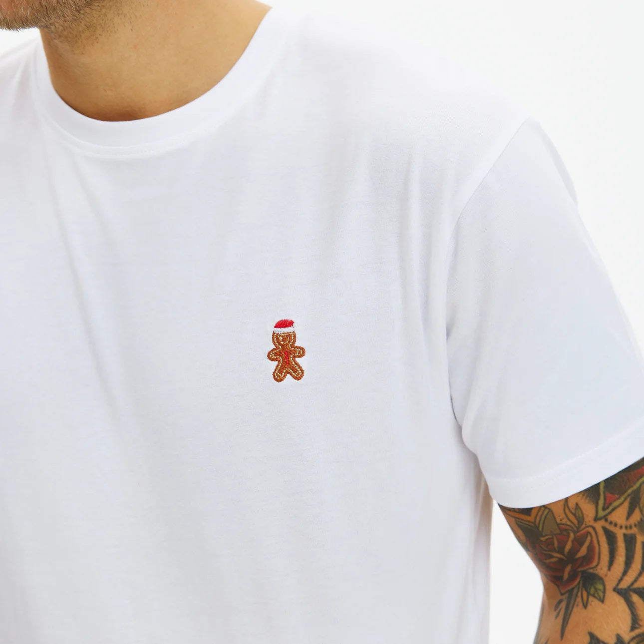 Gingercookie T-shirt de Natal para Hommem Branca 
