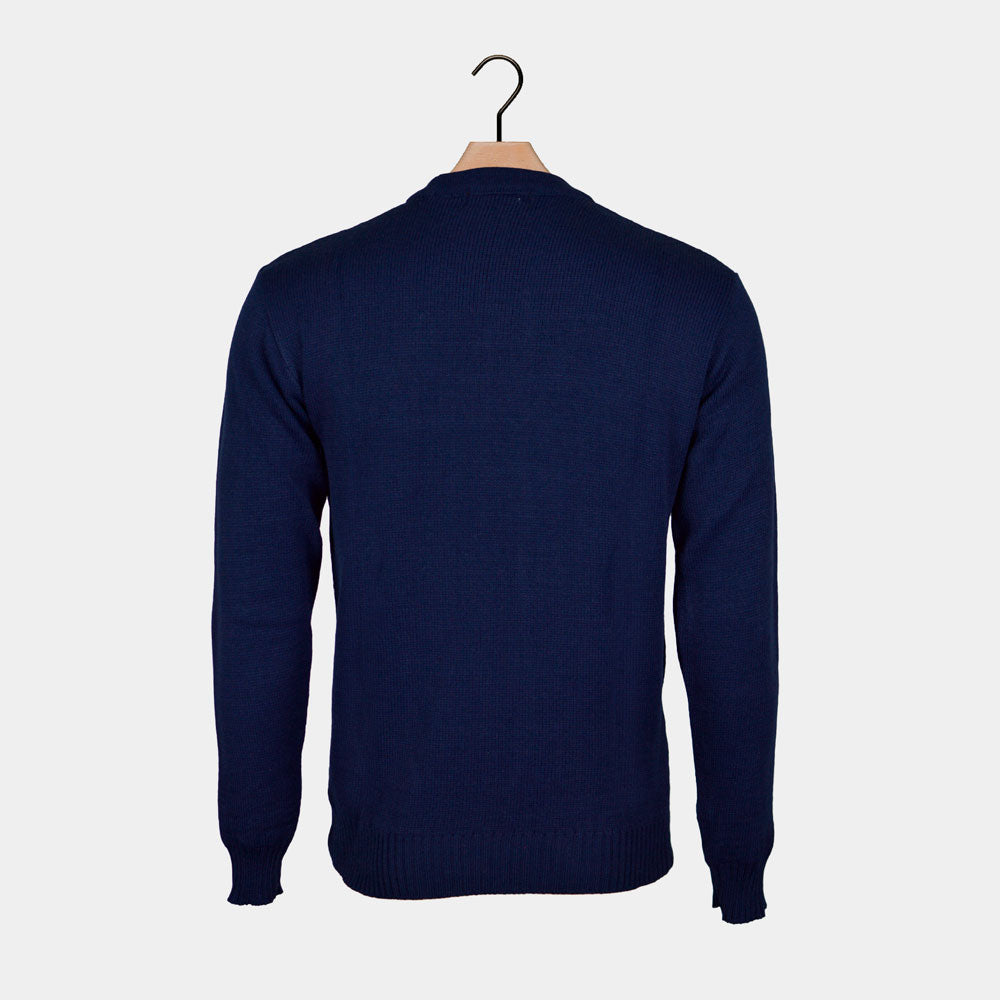 Ho Ho Ho! Camisola de Natal para Homem Azul Pai Natal 