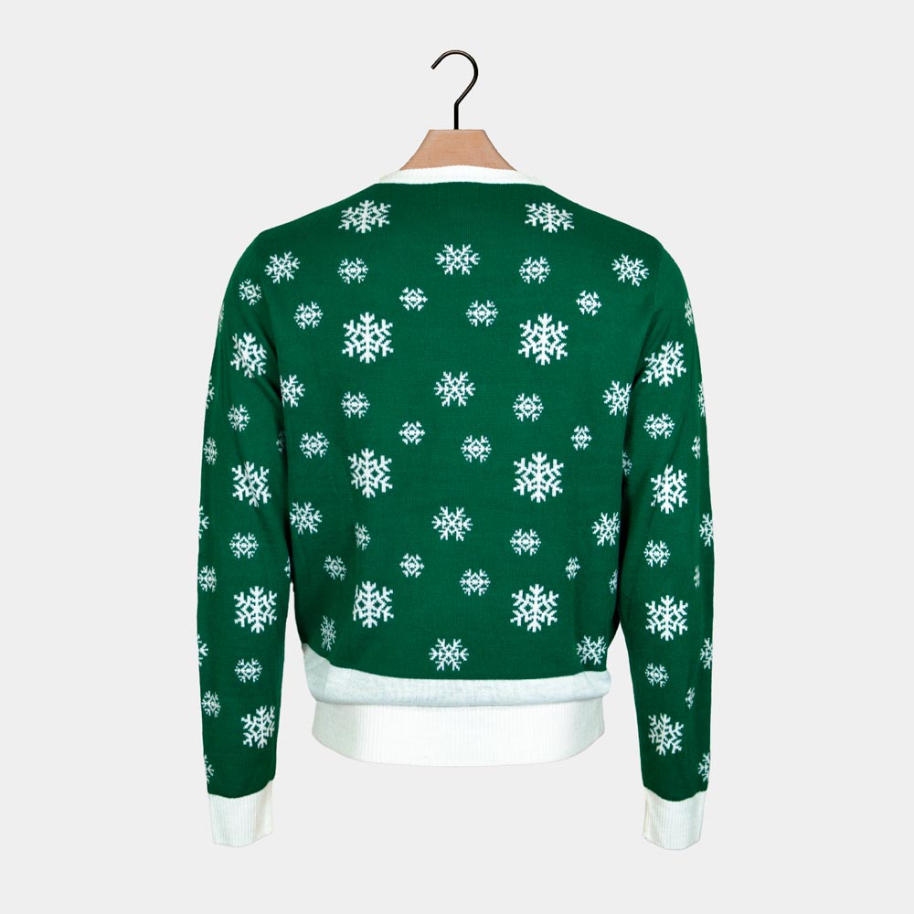 Holly Jolly  Camisola de Natal para Homem Verde Lantejoulas