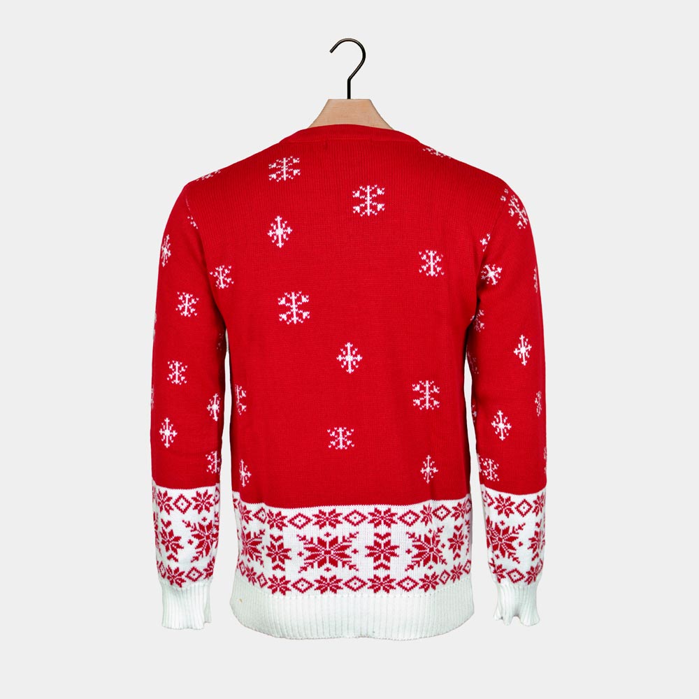 Camisola de Natal Homem Vermelha Rena Rudolph
