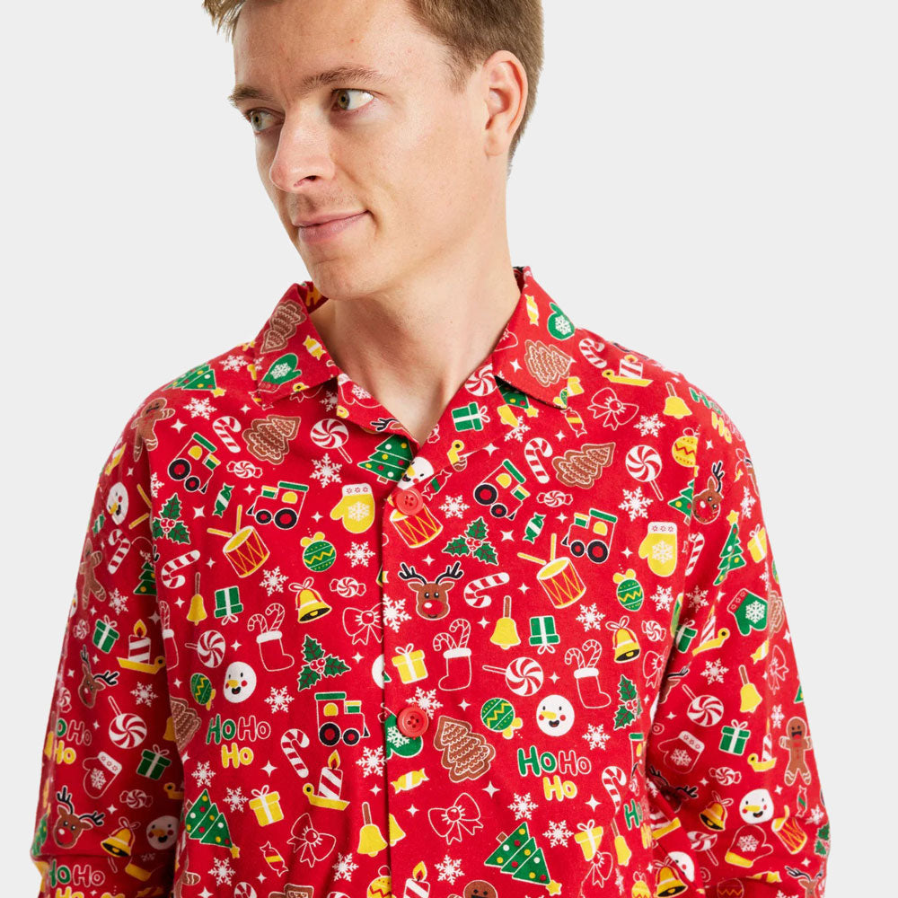 Pijama de Natal homem Adultos Unisex Vermelho com Motivos Natalícios