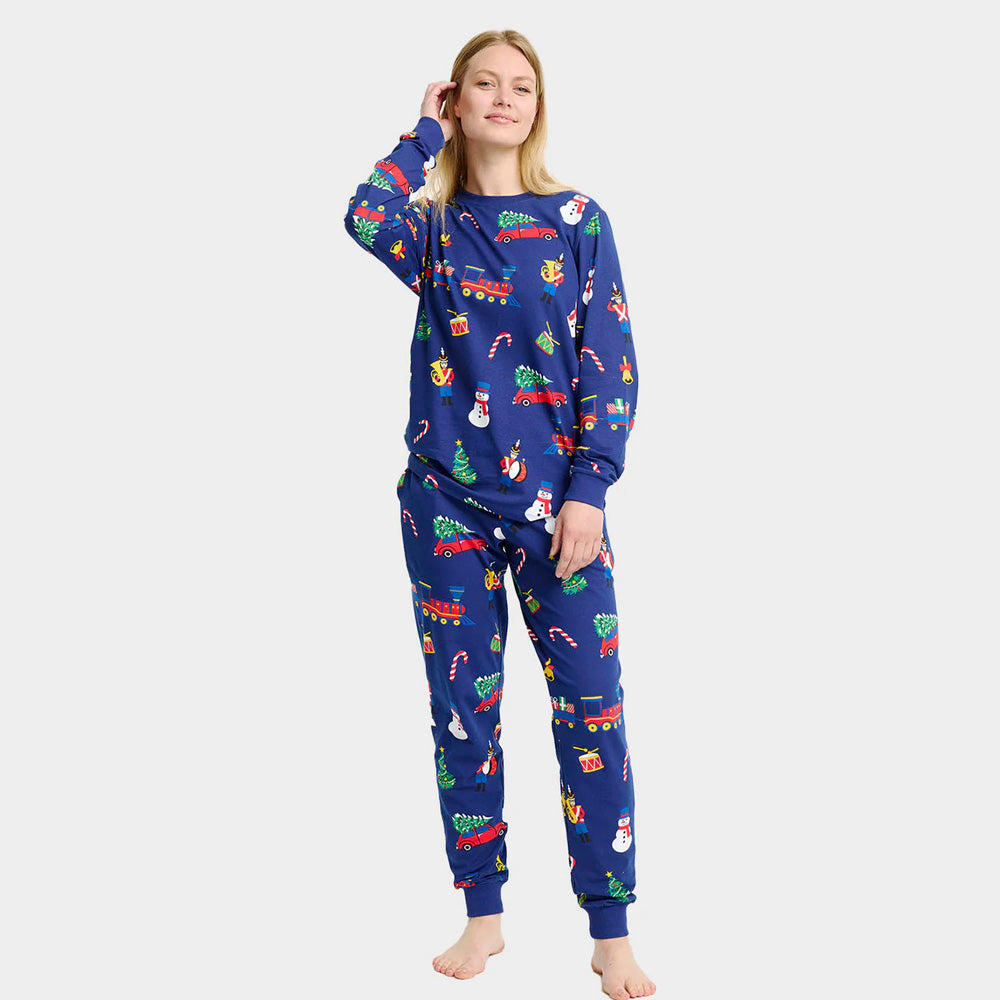 Pijama de Natal Mulher Adultos Unisex com Brinquedos de Natal
