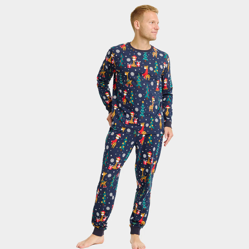 Pijama de Natal para Adultos Unisex com Girafas Homem
