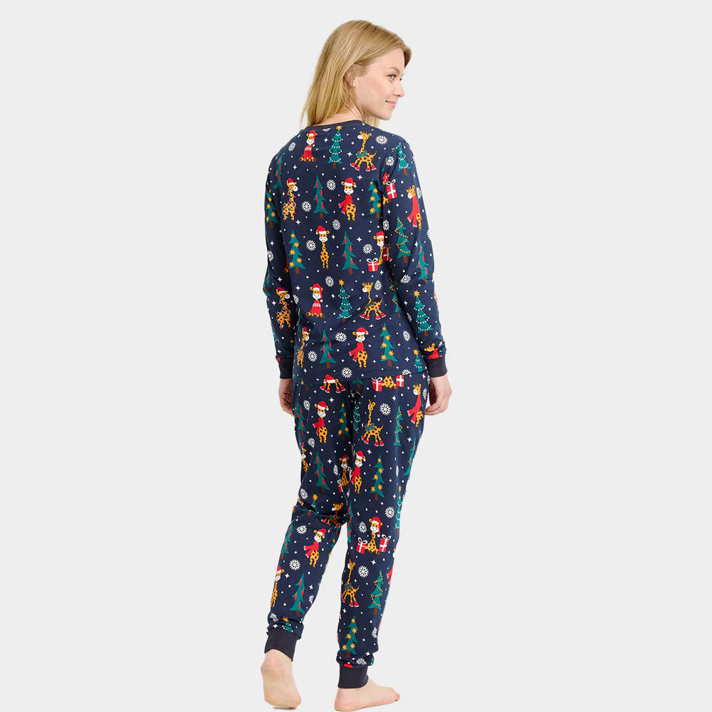 Pijama de Natal para Adultos Unisex com Girafas Mulher
