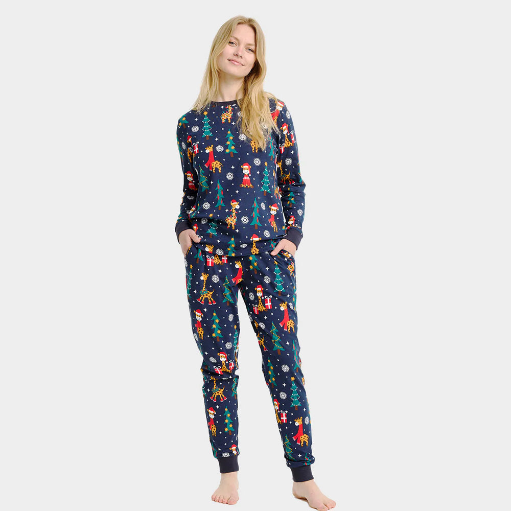 Pijama de Natal para Adultos Unisex com Girafas
