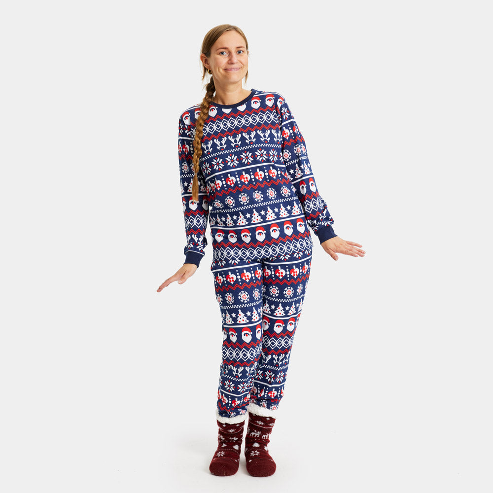 Pijama de Natal Crianças Pai Natal, Árvores e Corações Mulher
