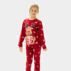 Pijama de Natal para Crianças Vermelho com Rena Rudolph

