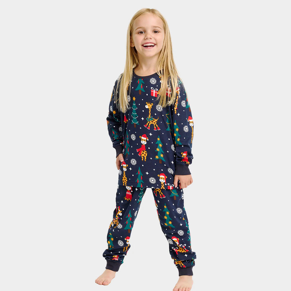 Pijama de Natal para Crianças  Unisex com Girafas

