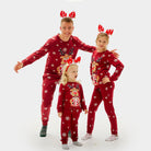 Pijama de Natal Família Crianças Vermelho com Rena Rudolph
