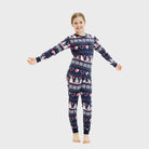 Pijama de Natal Familiar Menina Bonecos de neve e Corações
