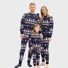 Pijama de Natal Familiar Bonecos de neve e Corações
