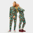 Pijama de Natal Familiar Verde Motivos Natalícios
