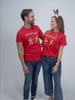 T-shirt de Natal Vermelha Gingerbreads