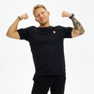 T-shirt de Natal Hommem Preta Pai Natal
