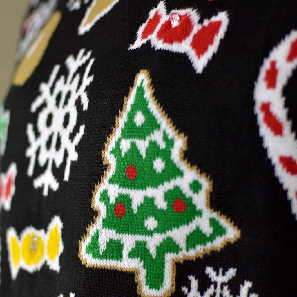 Camisola de Natal com Luzes LED Motivos Natalinos detalhe 2