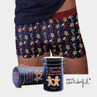 Boxer de Natal para Homem Mr Wonderful com Biscoitos e Bastões + Caixa