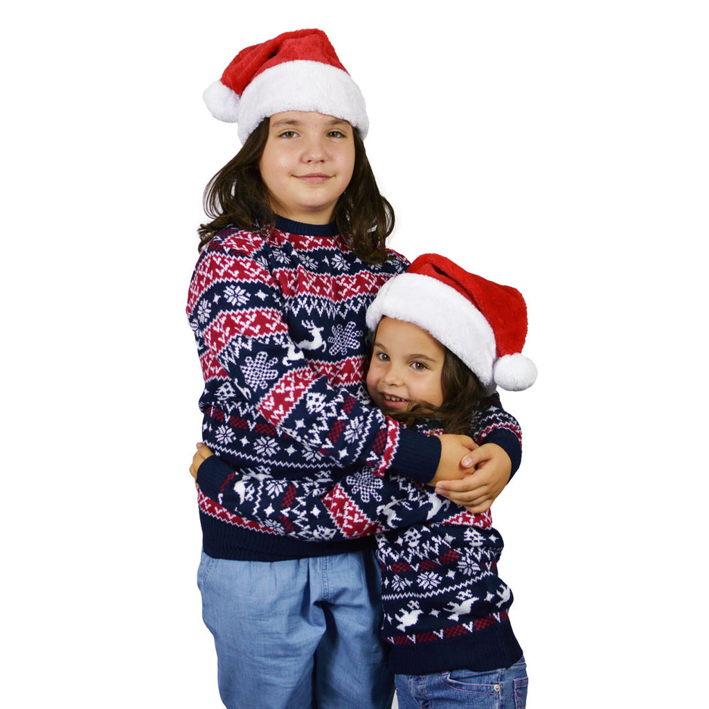 Camisola de Natal para Menina e Menino com Renas e Motivos Natalinos Meninas