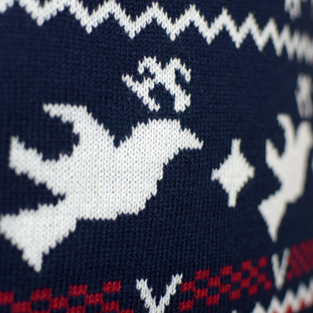 Camisola de Natal com Renas e Motivos Natalinos Detalhe Rena