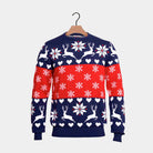 Camisola de Natal para Menina e Menino Renas Corações Azul e Vermelha