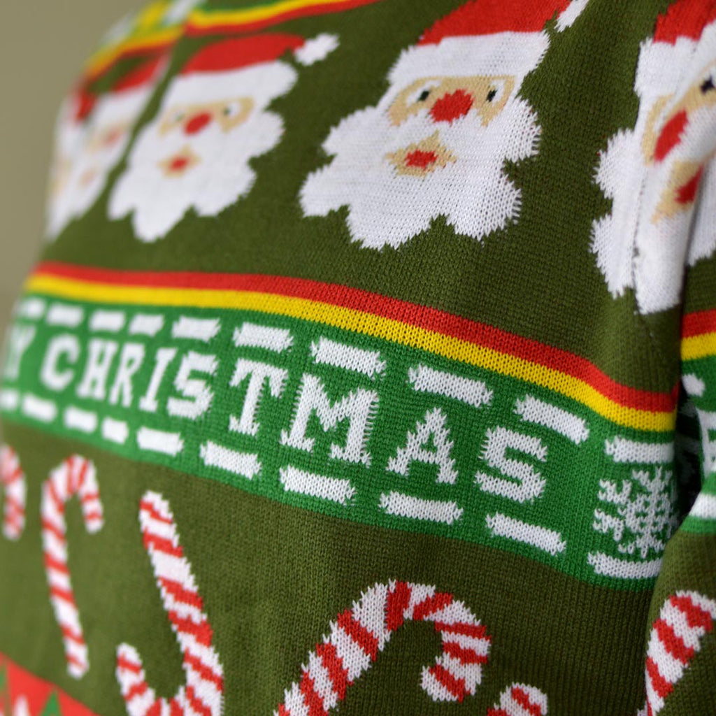 Camisola de Natal Verde Pai Natal e Presentes Homem