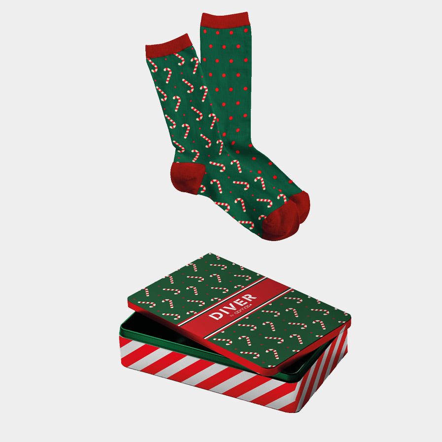 Pack de 2 pares de meias de Natal com caixa