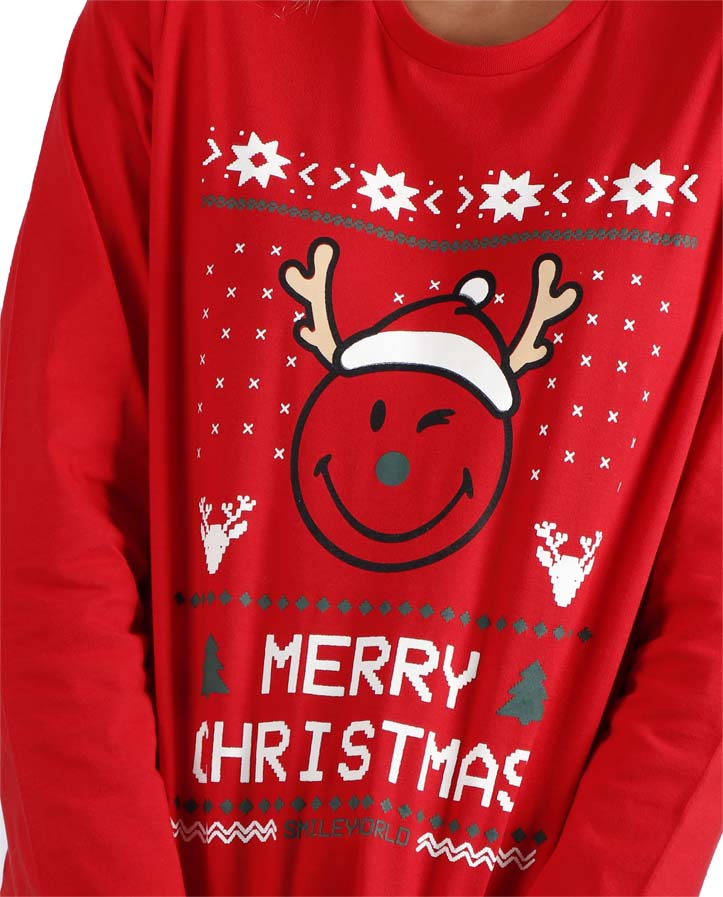 Pijama Smile de Natal para Mulher Vermelho 
