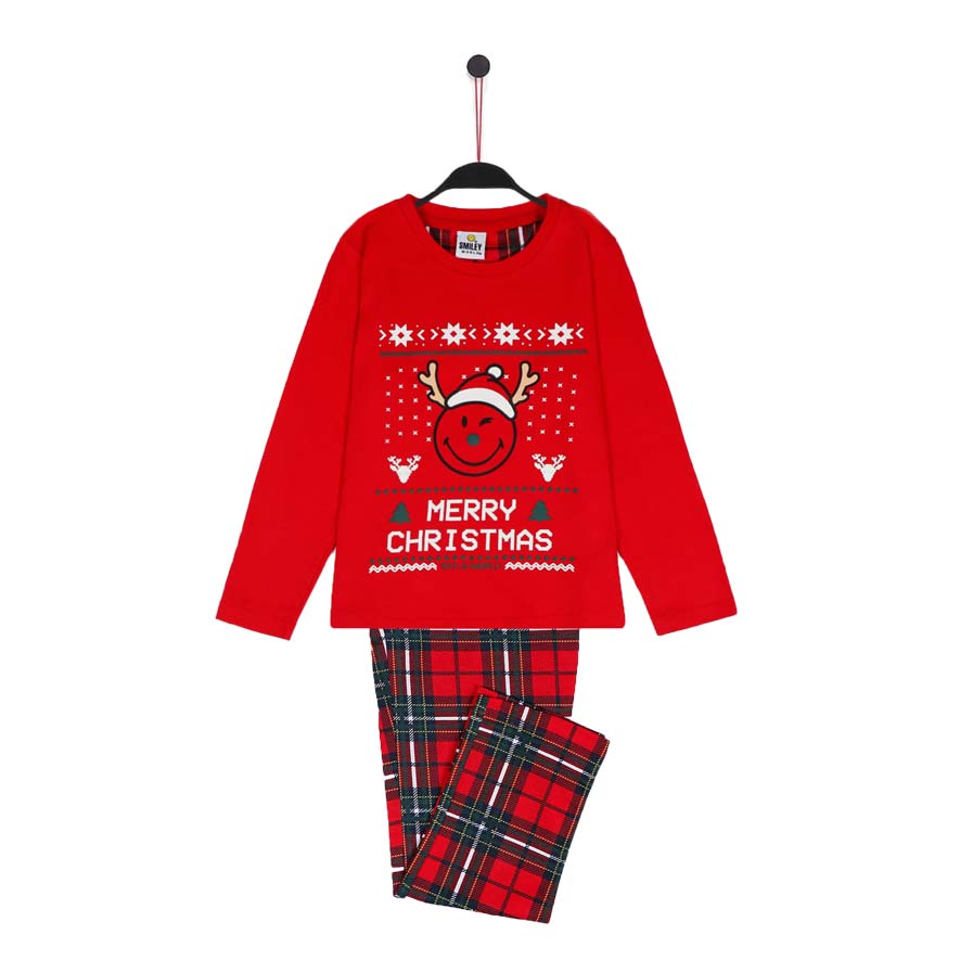 Pijama de Natal para Crianças Vermelho Smile