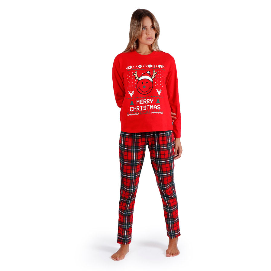 Pijama de Natal para Mulher Vermelho Smile