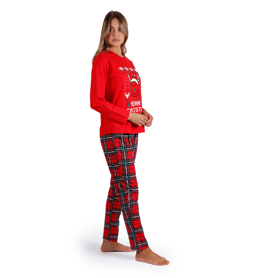 Pijama Vermelho Smile de Natal para Mulher 