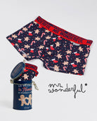 Boxer de Natal para Menino Mr Wonderful com Biscoitos e Bastões + Caixa