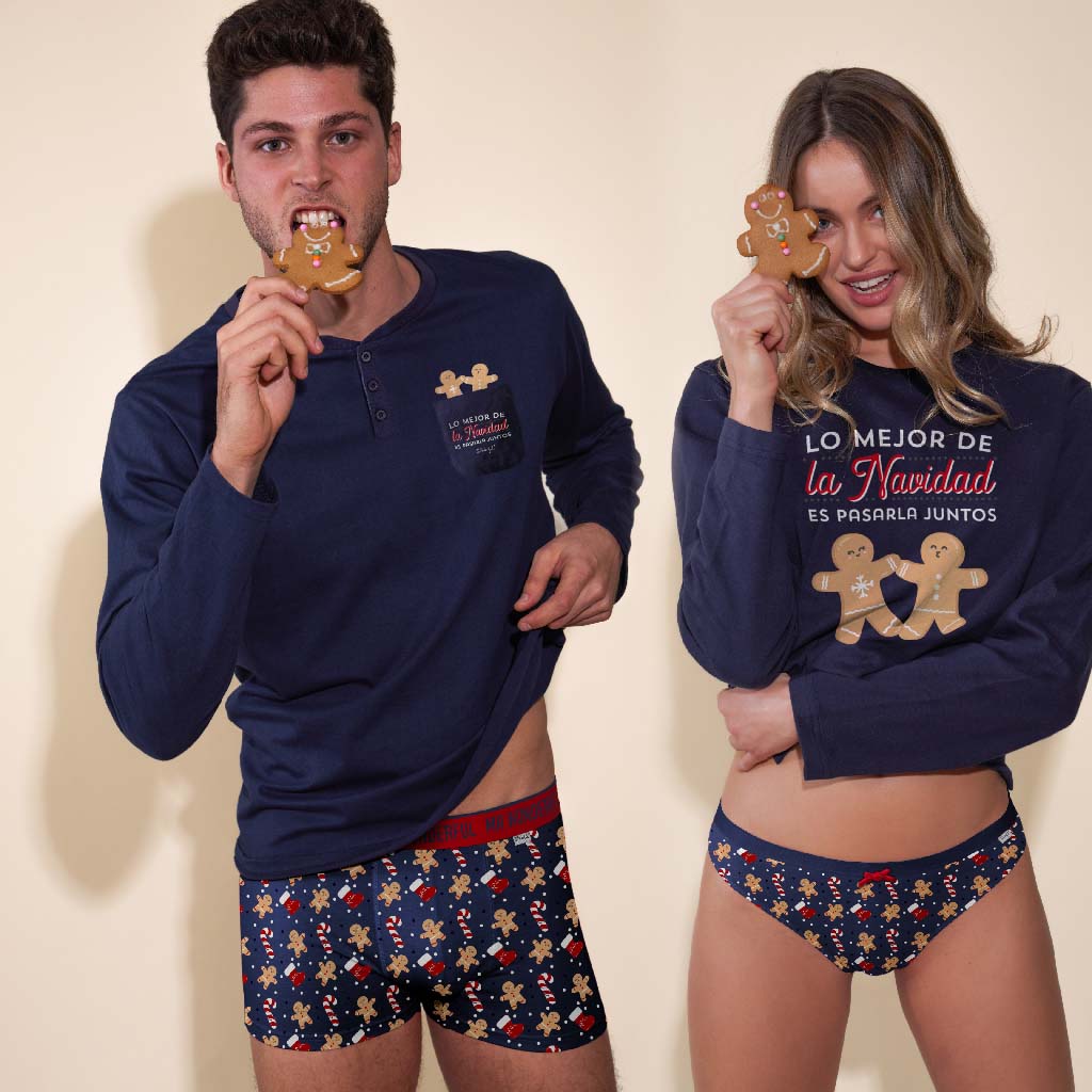 Roupa Interior de Natal para Homem Mr Wonderful com Biscoitos e Bastões Mulher