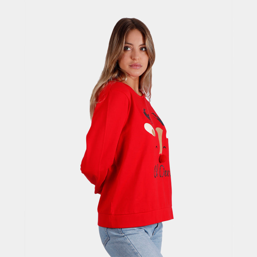 Oh Deer! Sweatshirt Natal para Mulher 