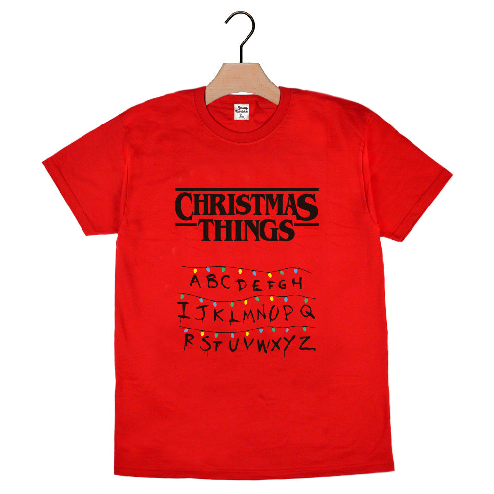 T-shirt de Natal Vermelha Christmas Things